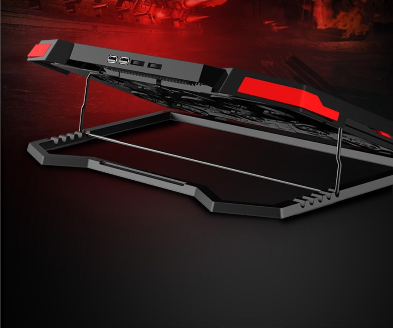 Base di raffreddamento da Gaming Raffreddatore For Laptop Da Gioco Con 5 Ventole Silenziose, Adatto A 12-19 Pollici, Altezza Regolabile per PC Notebook