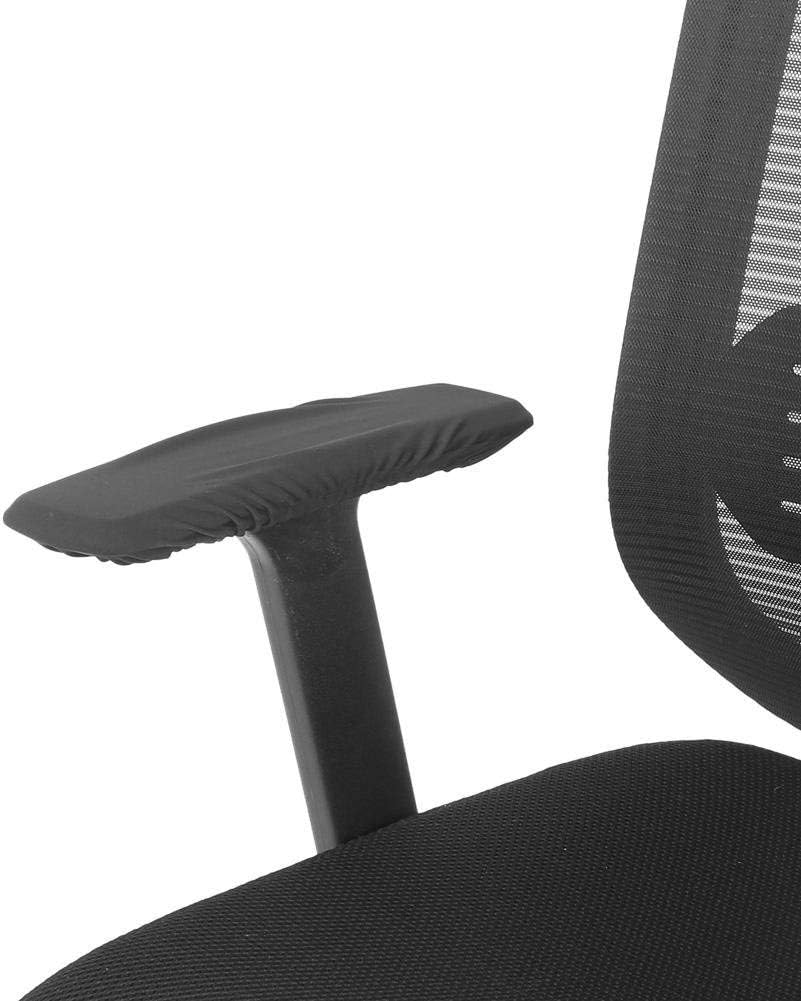 1 Pair Knitted Elastic Fabric Chair Armrest Covers Office Wheelchair Arm Rest Pad Elbows Forearms Pressure Relief slipcover (Black)