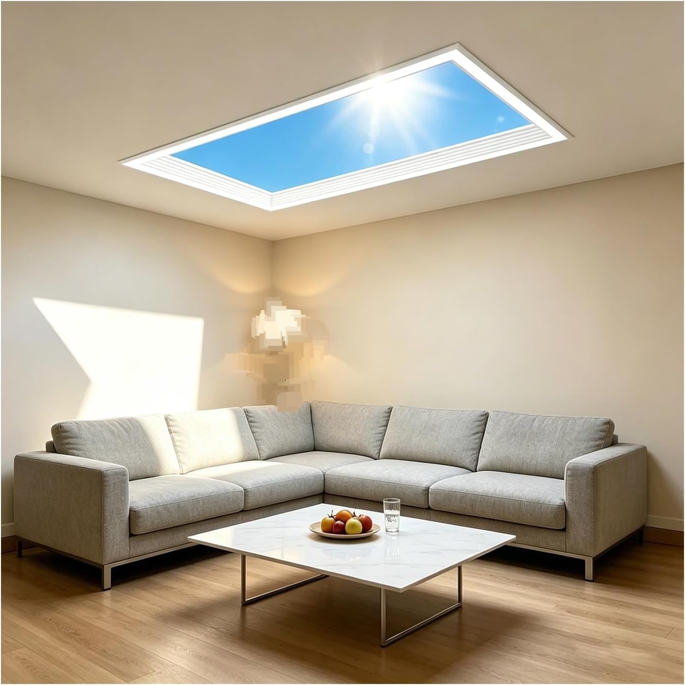 Plafonnier LED ciel bleu 60x60 lumière du soleil créative pour chambre