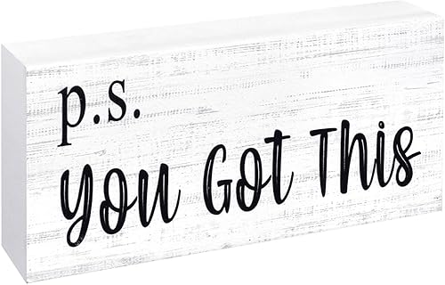 Miniatura 9 de Esur Escritorio motivacional de oficina en casa decoración negra letrero de caja de madera de granja para mujer regalo para PS You Got This