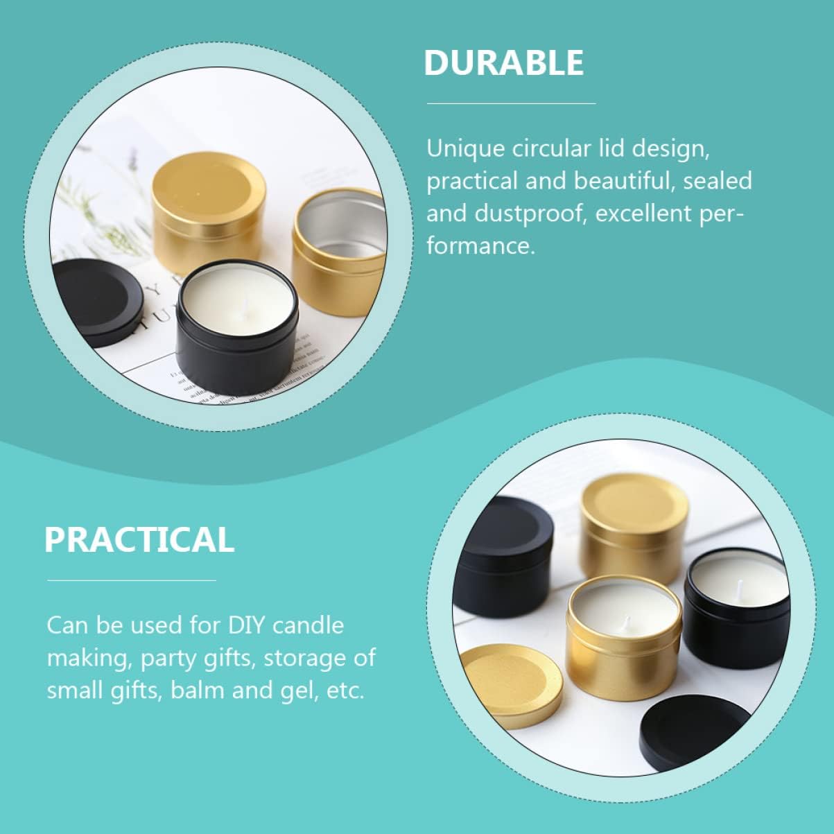 SHINEOFI 18pcs Aluminum Candle Jars for Projects Versatile Storage Containers for Face Cream Essential Oils Handmade Candles for Travel