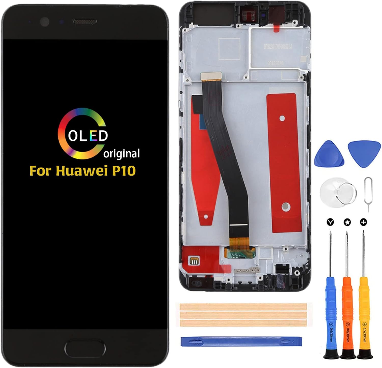 A-MIND for Huawei P10 LCD Screen Replacement Display VTR-L29 VTR-AL00 VTR-TL00 VTR-L09 Touch Screen Digitizer Frame Assembly Repair Kits (Black)