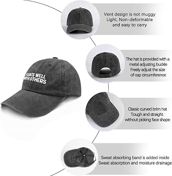 Floats Well with Others Caps 80s Hat Baseball Hat Gifts for Son Sun Hat
