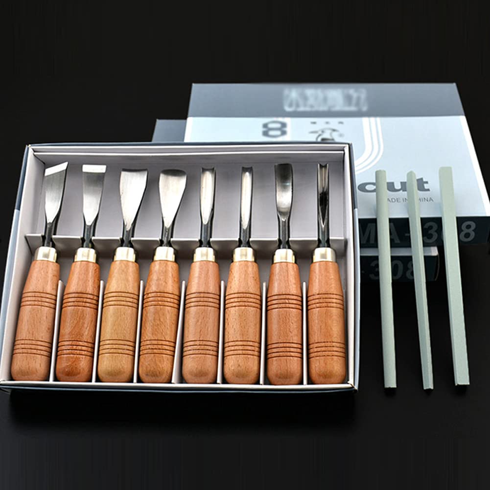 Gouge A Bois Mophorn Ensemble D'Outils De Tournage Pour Tour à Bois, 8 Tournage Sur Bois