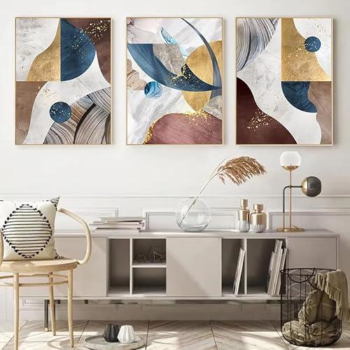 AEFOUU Abstract Canvas Art Geometric Color Block Painting Prints Modern Wall Decor Picture for Living Room Bedroom Home Decor(30x42cm/12x17in/Frameless)