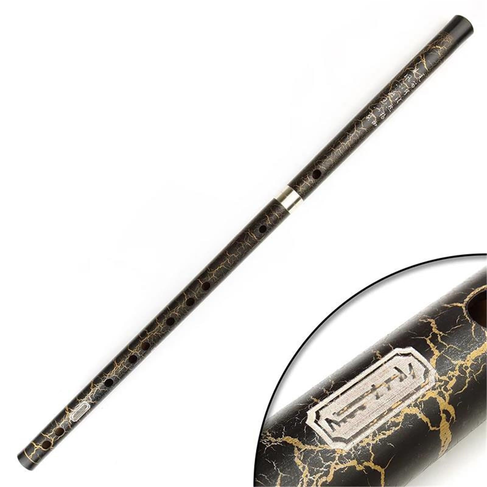 Flûte traversière en bambou noir fil transparent clé en ré 10 trous instrument à vent fait main tons séparables Professionnelle Flûte Bambou(G KEY)