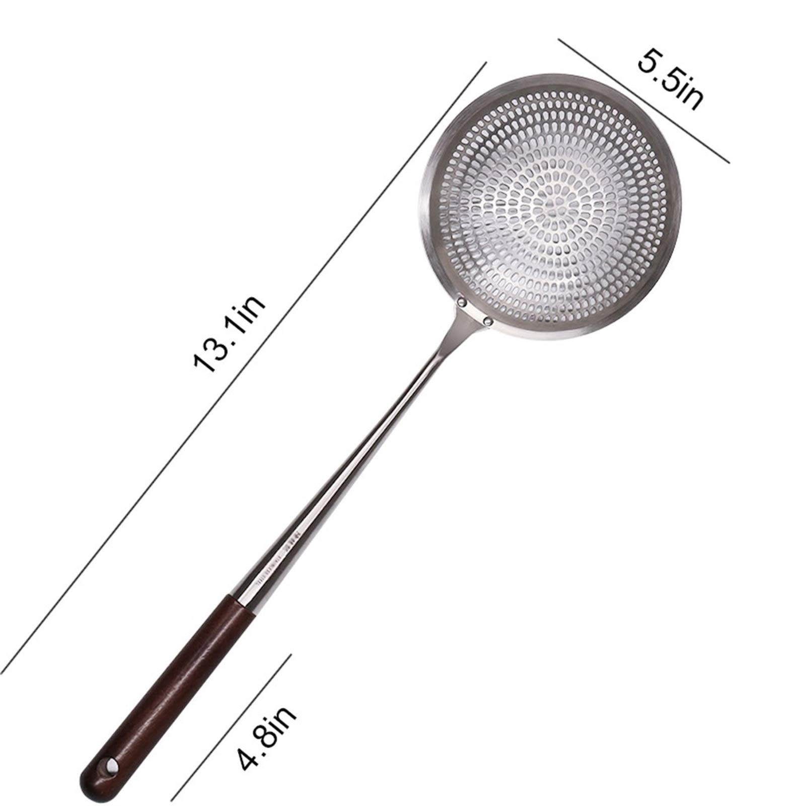 Cuchara agujereada Colador de Acero Inoxidable, colador Fino, hogar y colador Comercial de Acero de 13,1 Pulgadas de Largo colador