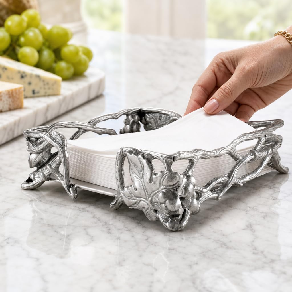 Arthur Court Serviettenhalter, Aluminium, Mediterranean, Silber