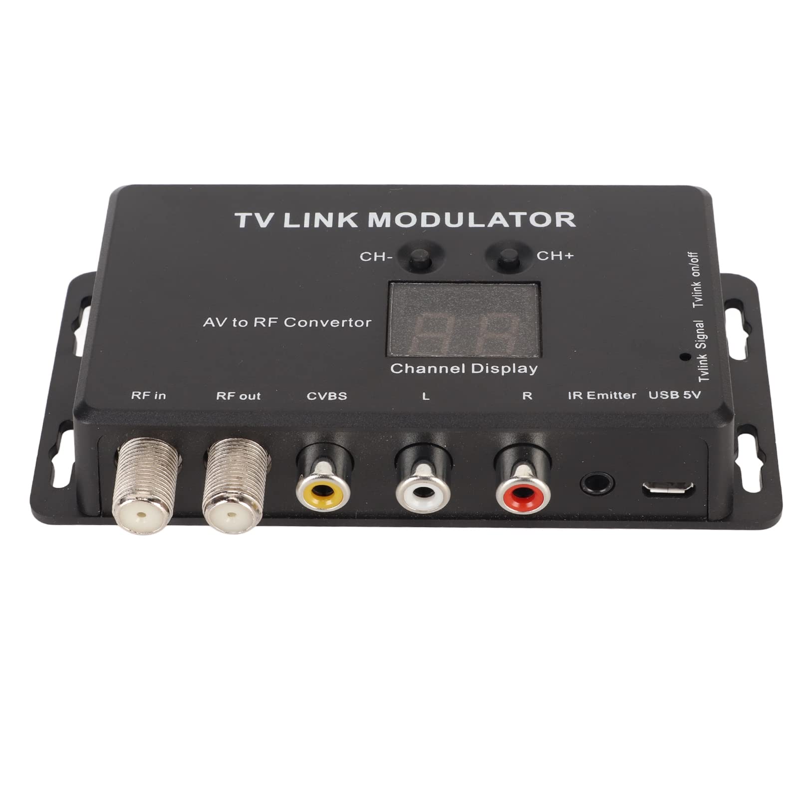 TV Link Modulator Professional Adjustable AV to RF Converter with USB Cable for Set Top Boxes