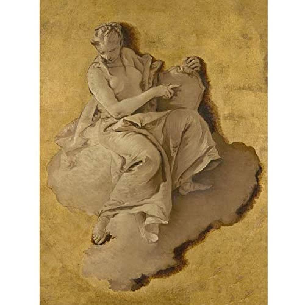 Artery8 Tiepolo Allegorical Figure Woman With Shield Mirror Unframed Wall Art Print Poster Home Decor Premium