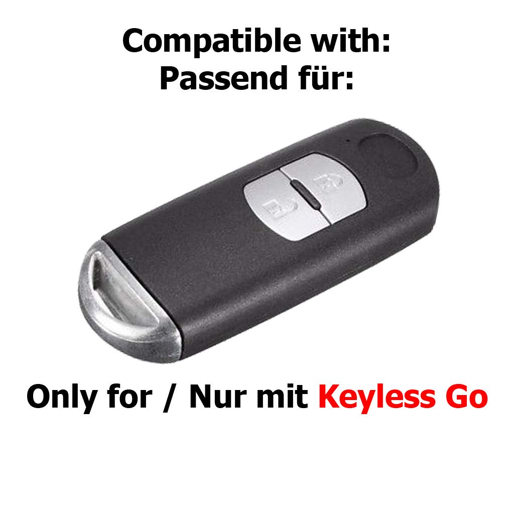 Zachte hoes siliconen huls autosleutels Toetsenklep Keyless Red compatibel met Mazda 2 3 6 CX-3 CX-5 MX-5 met twee knoppen versie