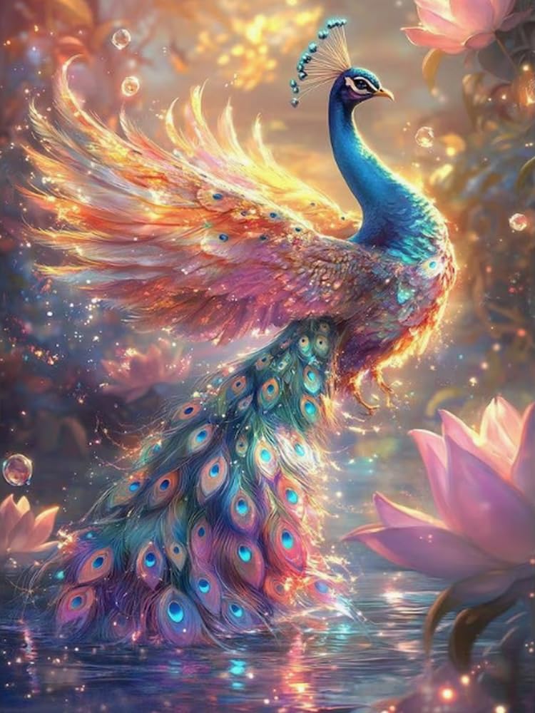 GLTEYACO Embroidery Cross Stitch Kit Phoenix 11CT Stamped Cross Stitch Kits DIY Adult Beginners for Pre-Printed Needlepoint Crafts 40x50 cm