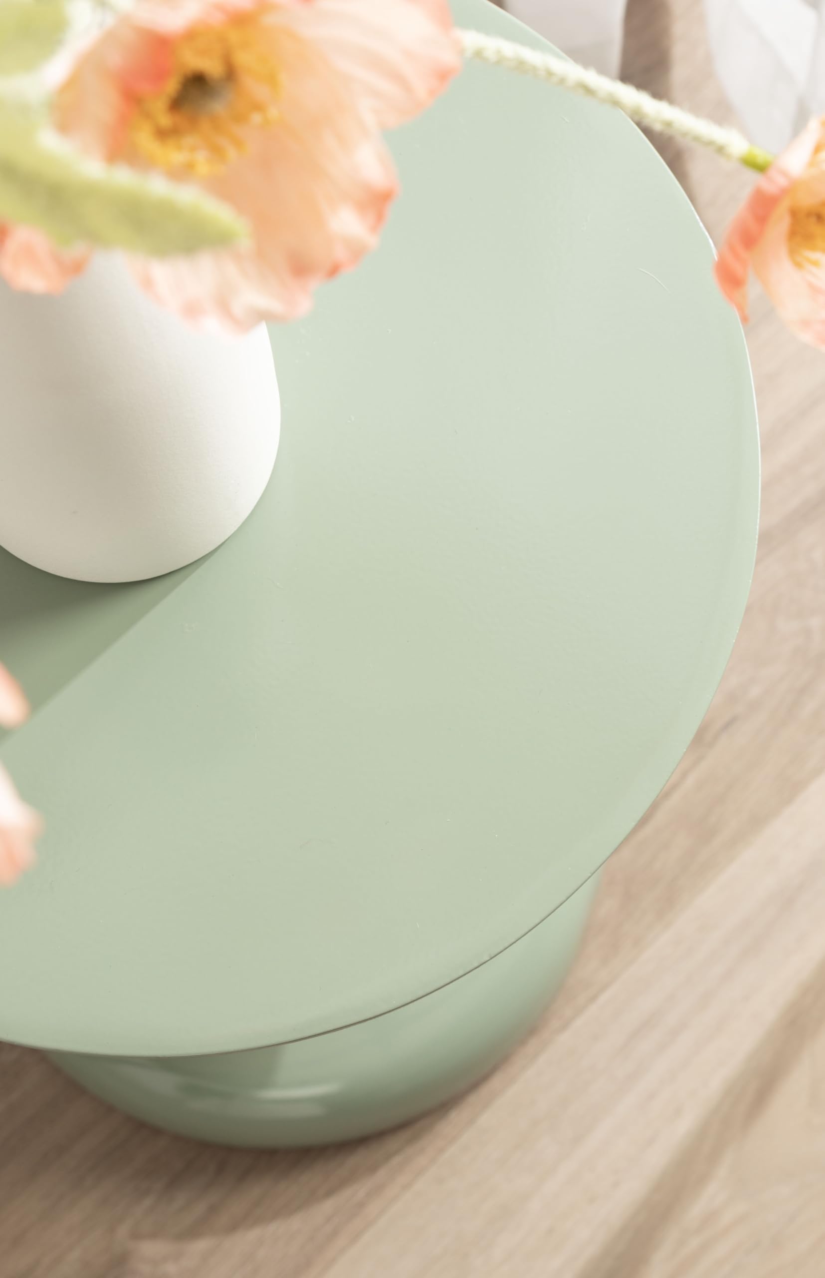 Kate and Laurel Fondi Modern Metal Round Side Table, 12 x 12 x 21, Green, Dorm Living Room Stacked Bubble End Table for Use as Bedroom Nightstand or Outdoor Patio Decor Option