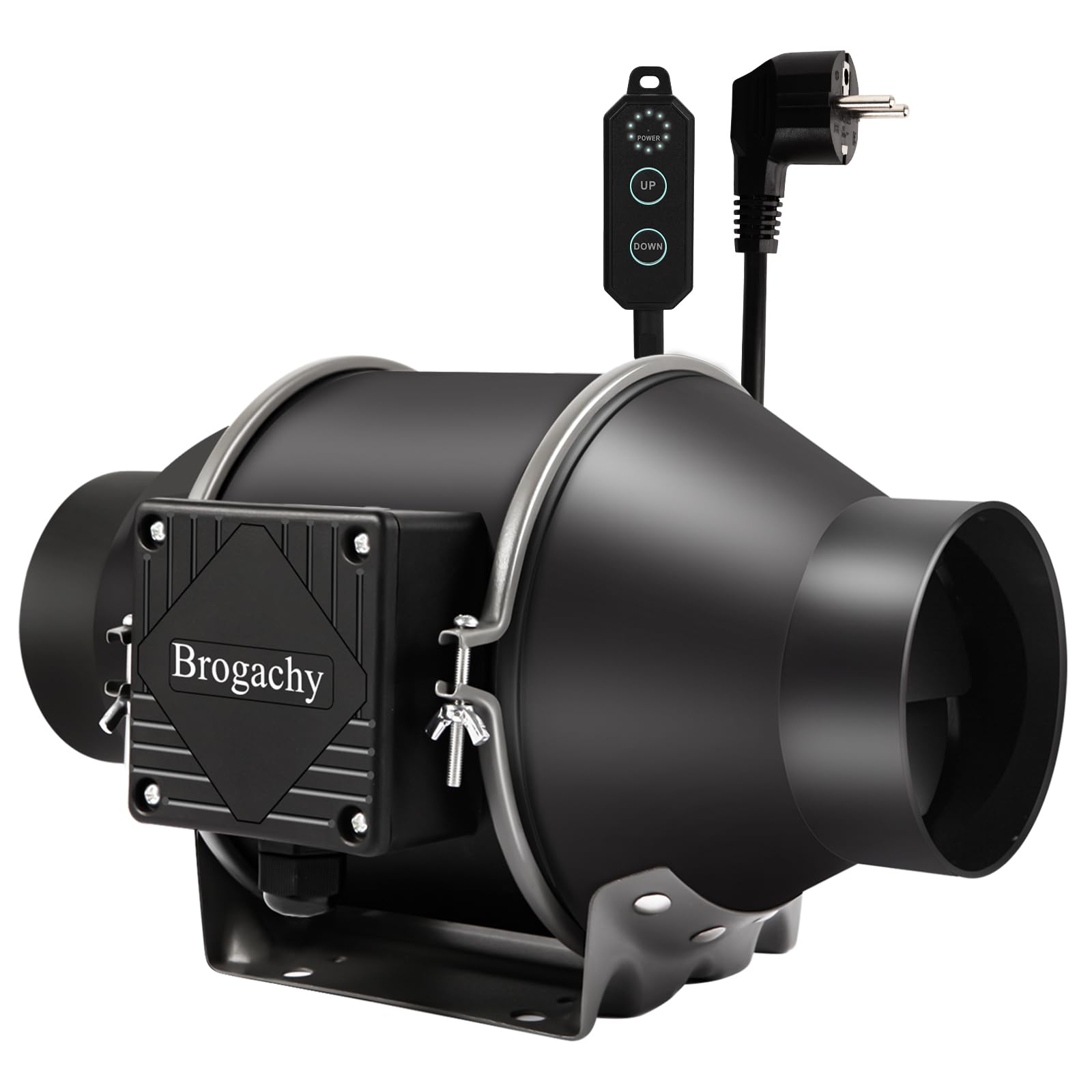 Brogachy regelbare buisventilator 100 mm, kanaalventilator 215/185 m³/u