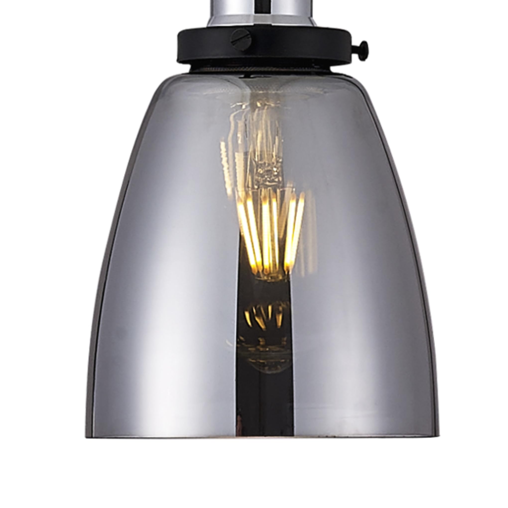 Glass Lampshade for E27 Bulb, Vintage Style, Smoke Tint