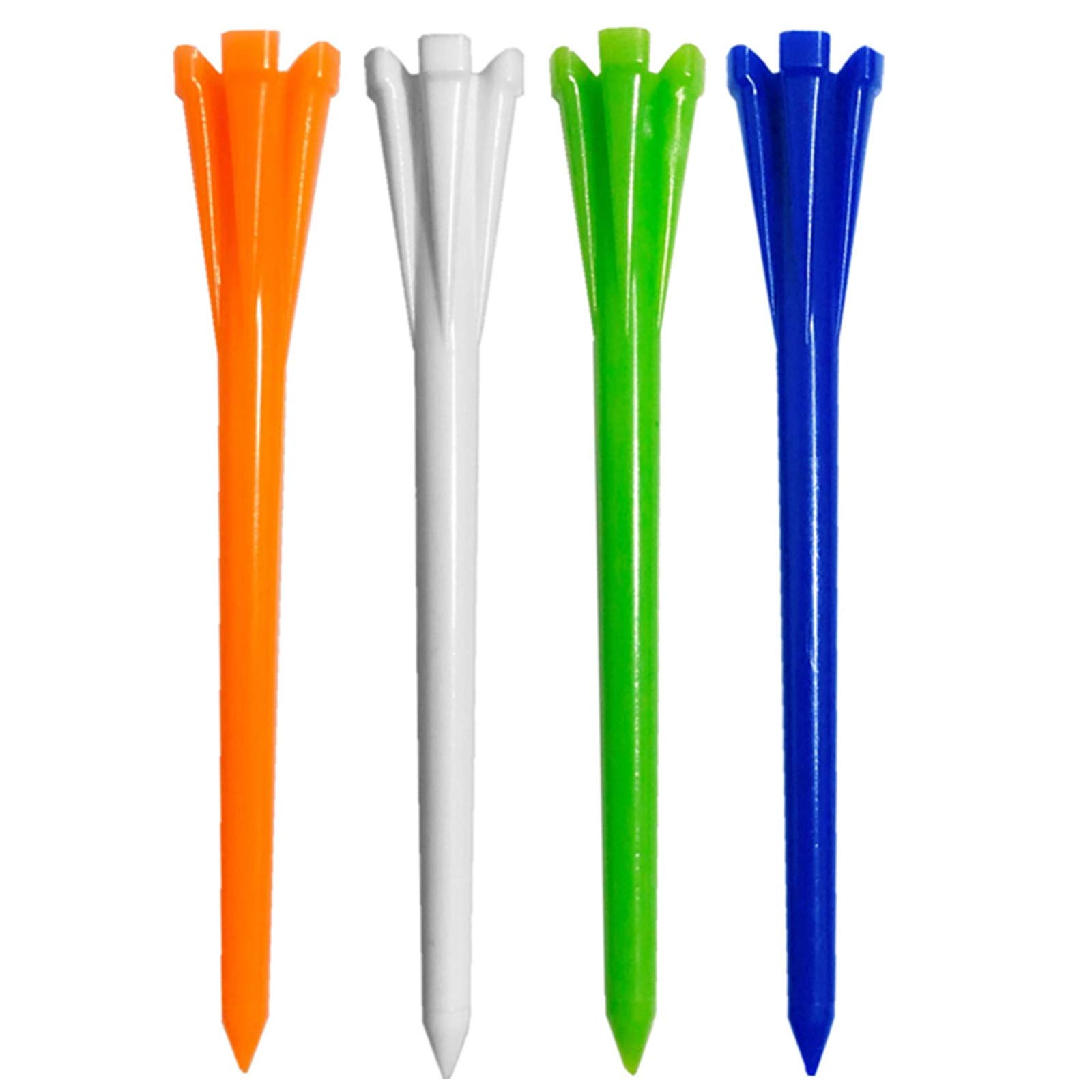 FINGER TEN Golf Tees Plastic Unbreakable 3 1/4 2 3/4 Inch 30 Pack Or Long Tees 40 Pcs With 1 1/2 Short Tees 20 Pcs, Five Claws ProngGolf Tee Mixed Color Flat Strong