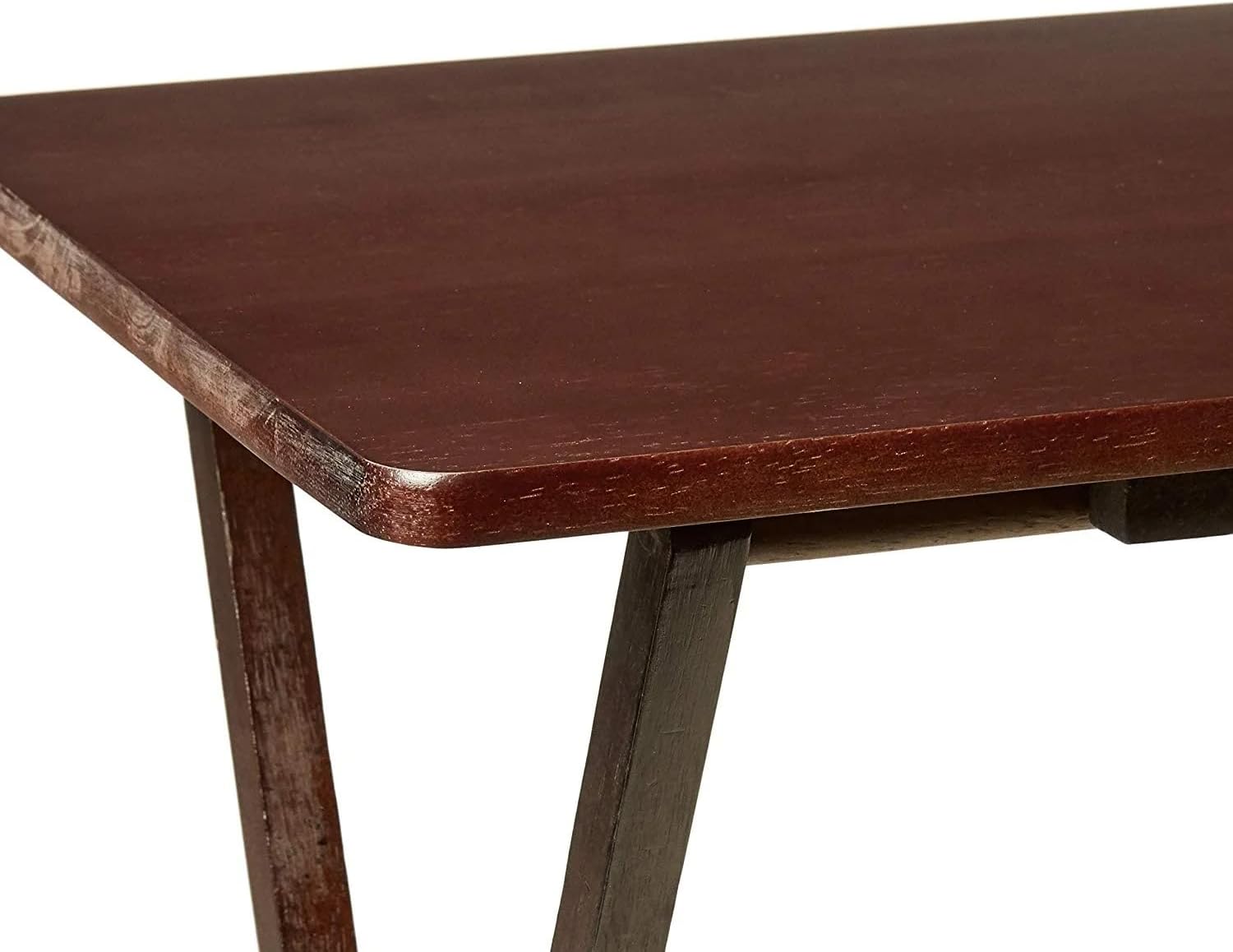1 Piece Folding TV Tray Table, Rubberwood, Walnut, 19" x 14.5" x 26", Indoor, Portable and Multi-Functional for Home Use