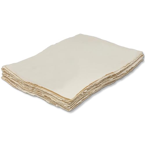 Lakeer A4 Watercolor Paper - Handmade Paper with Deckle Edges | Pack of 10 Sheets, 300 GSM | 100% Virgin Cotton - Acid Free, Suitable for Wet Mediums, Ideal for Artists, etc.