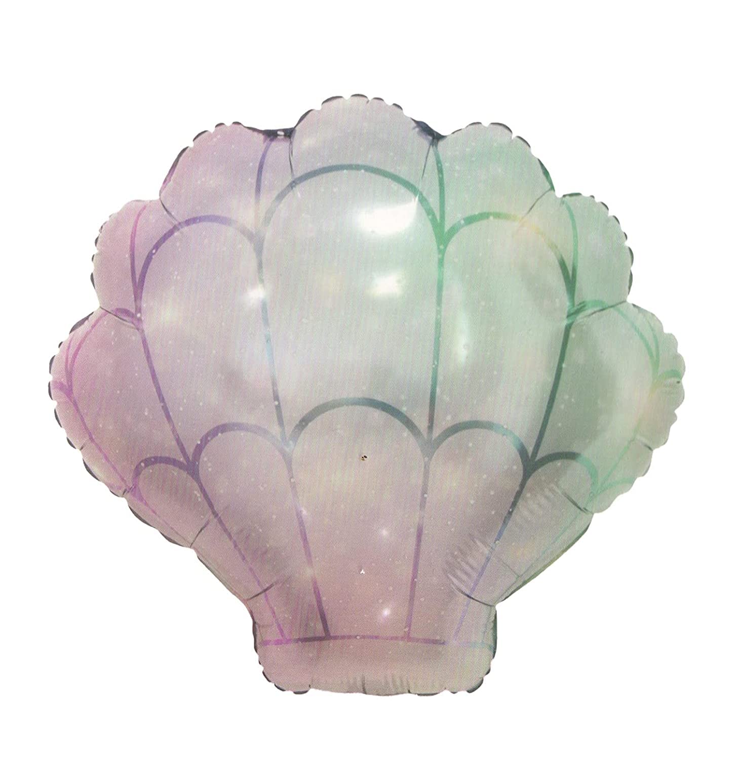 PARTY PORTParty Port Sea Shell Balloon, Seashell Foil Mylar Balloon for Mermaid, Underwater, Ocean, Hawaii, Summer Beach Themed Party Birthday Decoration Supplies (Pack of 1)