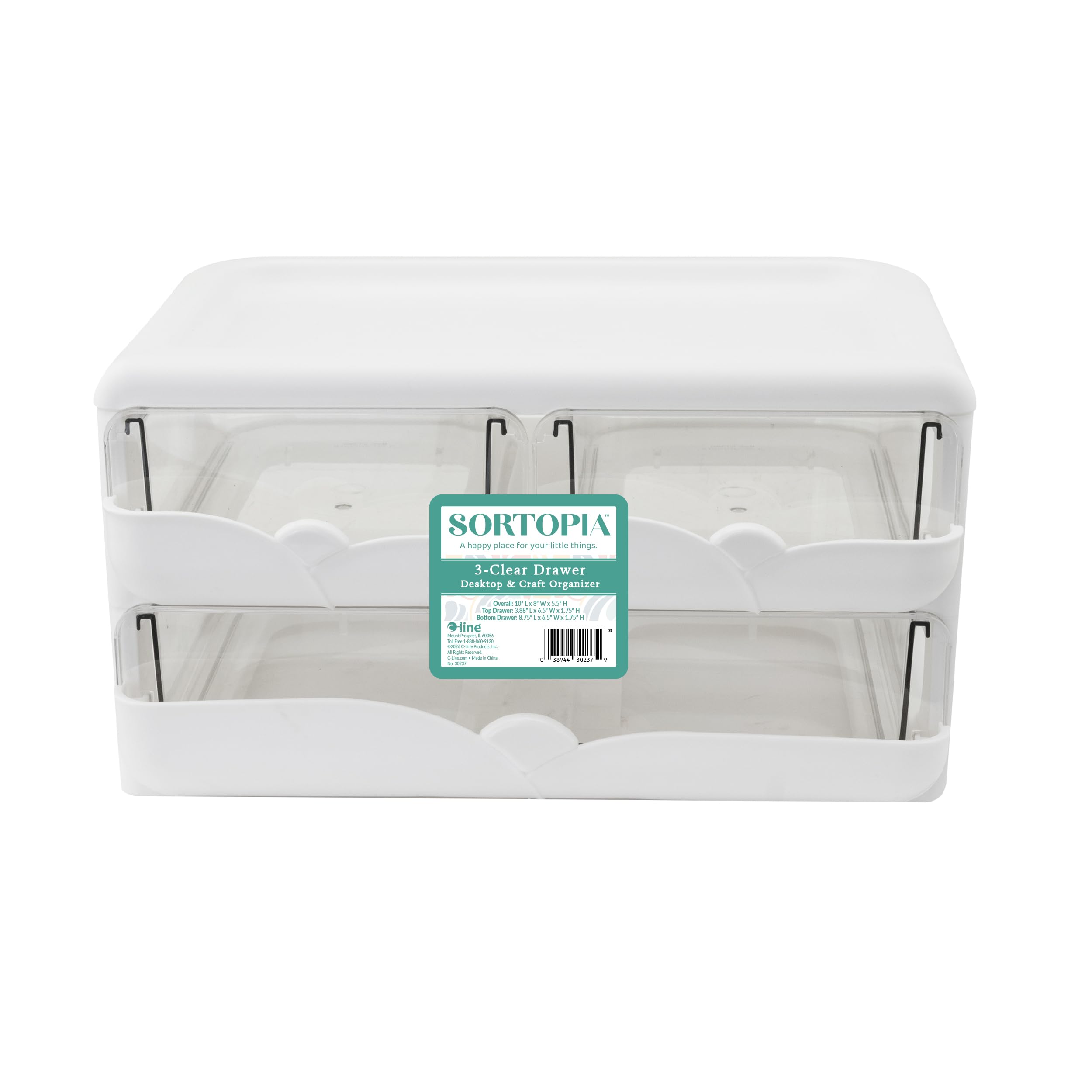 C-Line Sortopia™ 30237 - Organizer da scrivania con 3 cassetti, colore | 3 cassetti