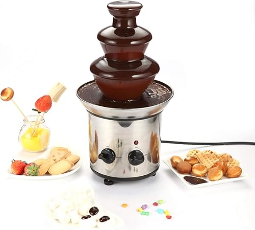Miniatura 6 de Máquina de fuente de chocolate de 3 niveles para hacer fondue de chocolate para bodas, fiestas, decoración de cafeterías (enchufe de EE. UU. 110V)