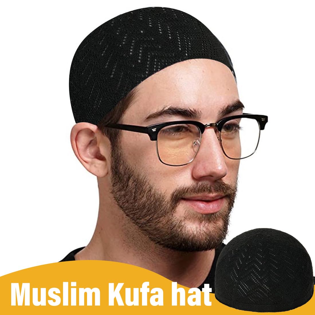 Cappelli da uomo, cappello musulmano turco, cappello musulmano musulmano, cappello nero musulmano, regali islamici Ramadan Eid