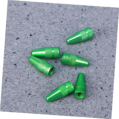 Healifty 6 Piezas Tapas de Válvula para Bicicleta de Aleación de Aluminio Verde Tapas para Válvulas Francesas para Bicicletas de Ruta y Montaña, Protección Contra Fugas y Polvo, Instalación Fácil y Resistente al Óxido con Anodizado miniatura 5