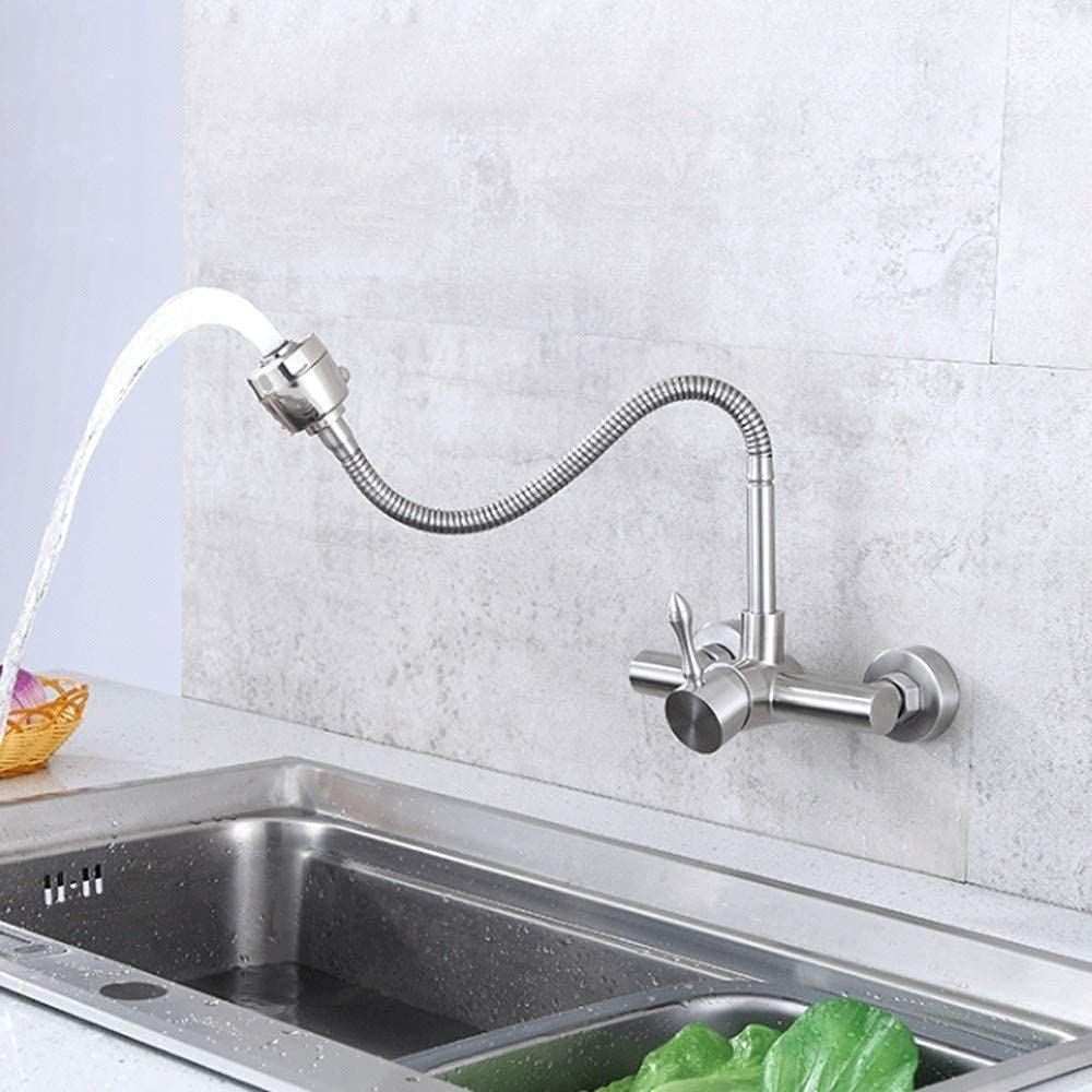 Grifo De Pared De Caño Diagonal Giratorio Con Llave Gerontológica De