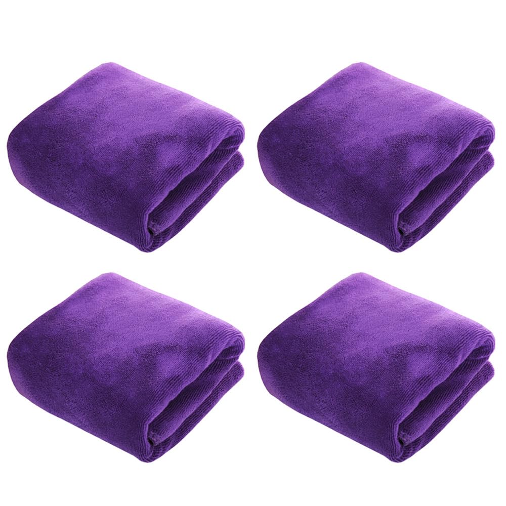MOCNT 4 X Microfibre Towel 450GSM Bath Towels Quick Dry Sport Absorbent Travel Towel Microfibre Cloth Fast Drying Car Cleaning Towel Swimming Camping Hiking 35cm x 35cm Purple โ image 1