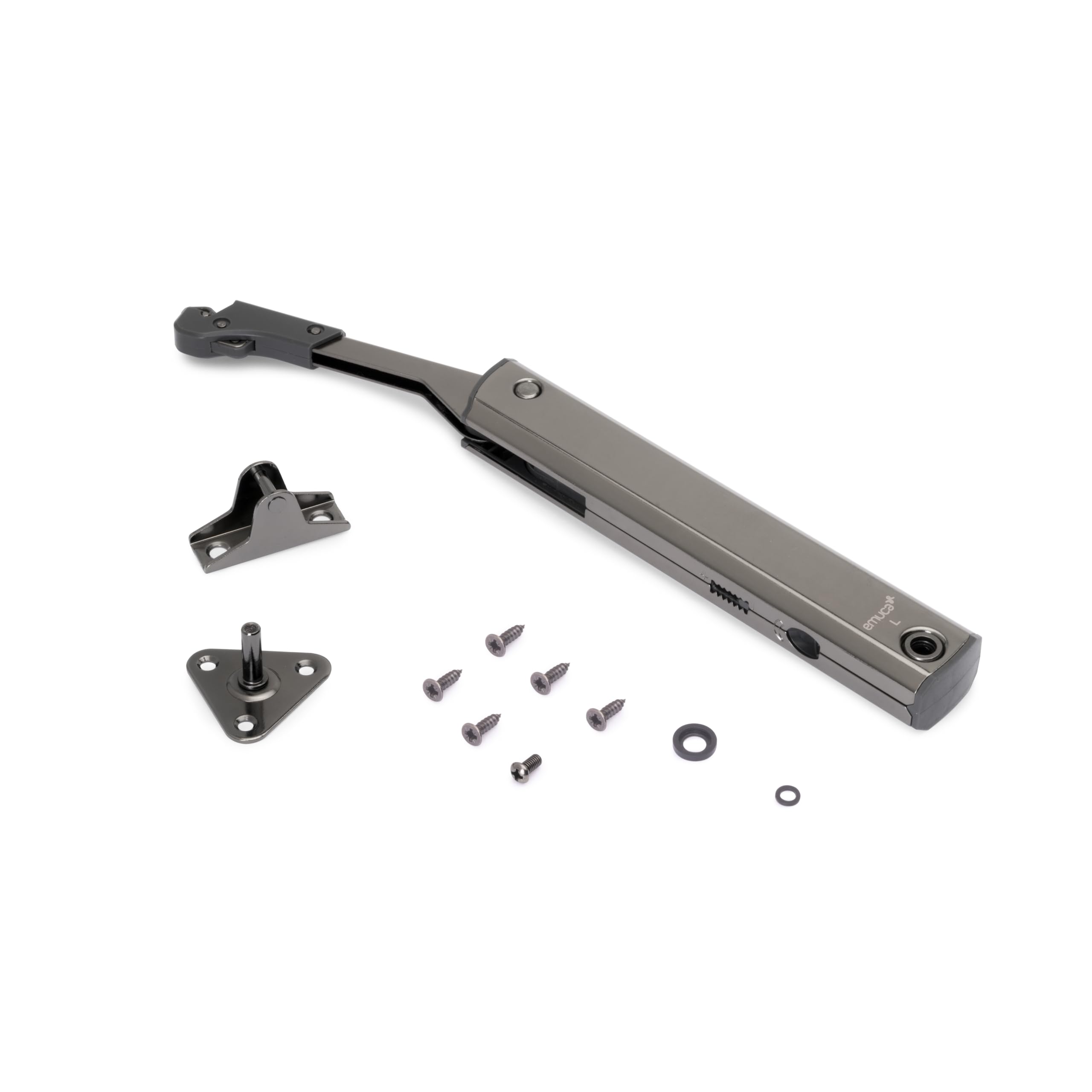 Emuca - Mecanismo para puertas elevables con fuerza 940-​1710, Acero, Titanio