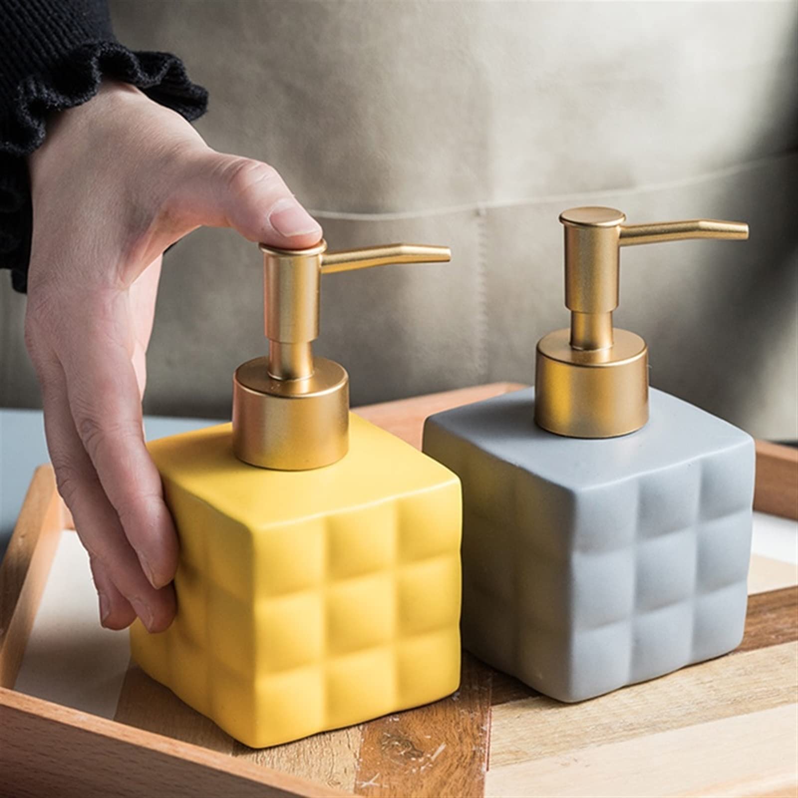Dosificador Jabon Color Cerámica Cocina Plaza Mano Dispensador De Jabón De Loción De Cerámica Loción De Jabón De Jabón De Jabon Suministros De Baño dispensador champú