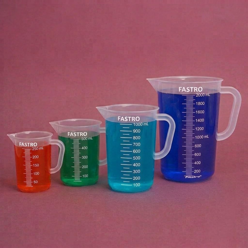 1000ml Measuring Jugs - Clear Plastic with Handles -15