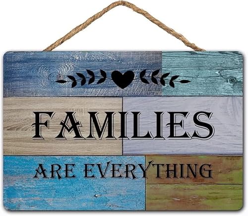 Families are Everything Rustic Wooden Sign - 12X6 Inch Decor for Family-Centric Homes’ Living Room Entryway