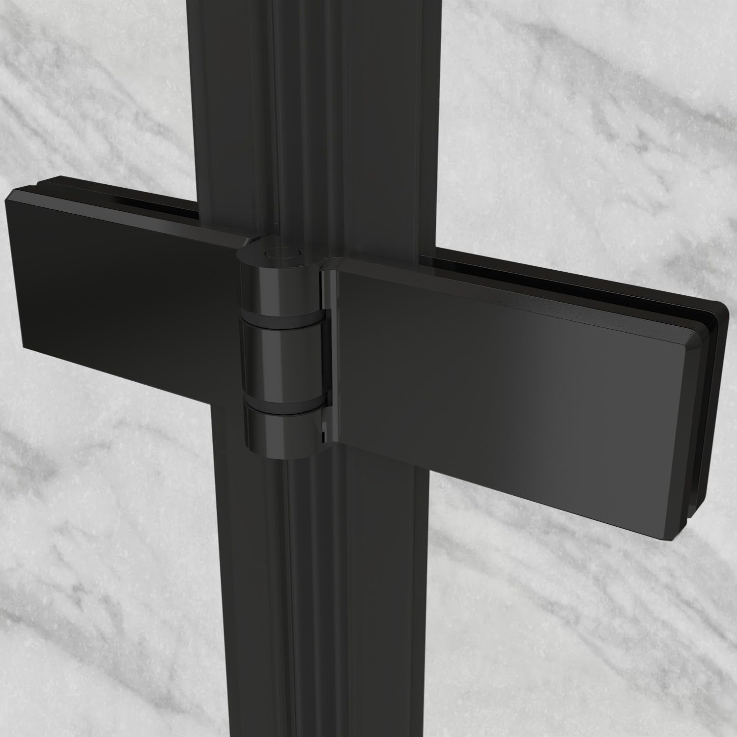Mampara de Ducha Matilde | 75x75x190cm | REVERSIBLE | Puerta plegable | Ajuste 73,9-75,4 x 73,9-75,4cm | Perfiles Negros, Cristal transparente de 6 mm - Moments of Glass