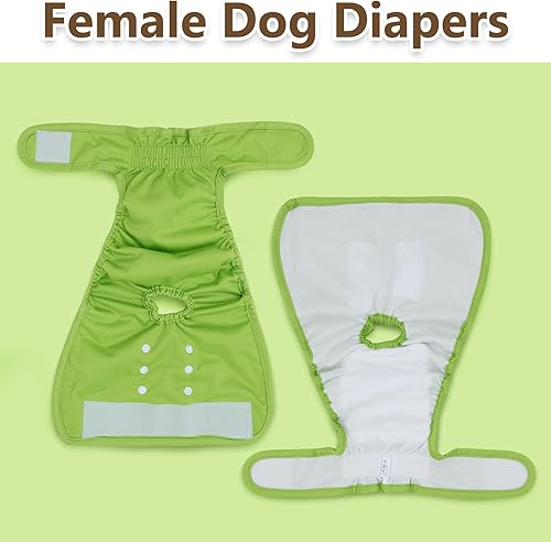 Miniatura 5 de Pañales reutilizables para perras, paquete de 3 pañales lavables de alta calidad altamente absorbentes para perros en celo, pañales para perras,