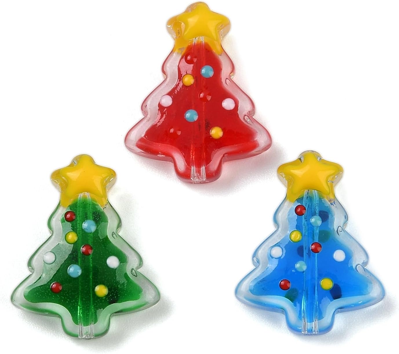 FASHEWELRY 25Pcs Red Hat Snowman Cartoon Glass Beads Bumpy Christmas Lampwork Beads for Jewelry Making, Xmas Craft for Bracelet Necklace Holiday Gift Supplies