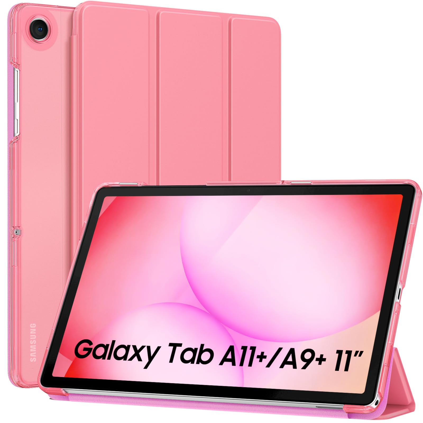 MoKo Slim Case for Samsung Galaxy Tab A11+ Plus/ A9+ Plus 11 Inch | Smart Stand Hard PC Translucent Back Shell Cover for Galaxy Tab A11+/A9+ Tablet, Auto Sleep/Wake, Conch Shell