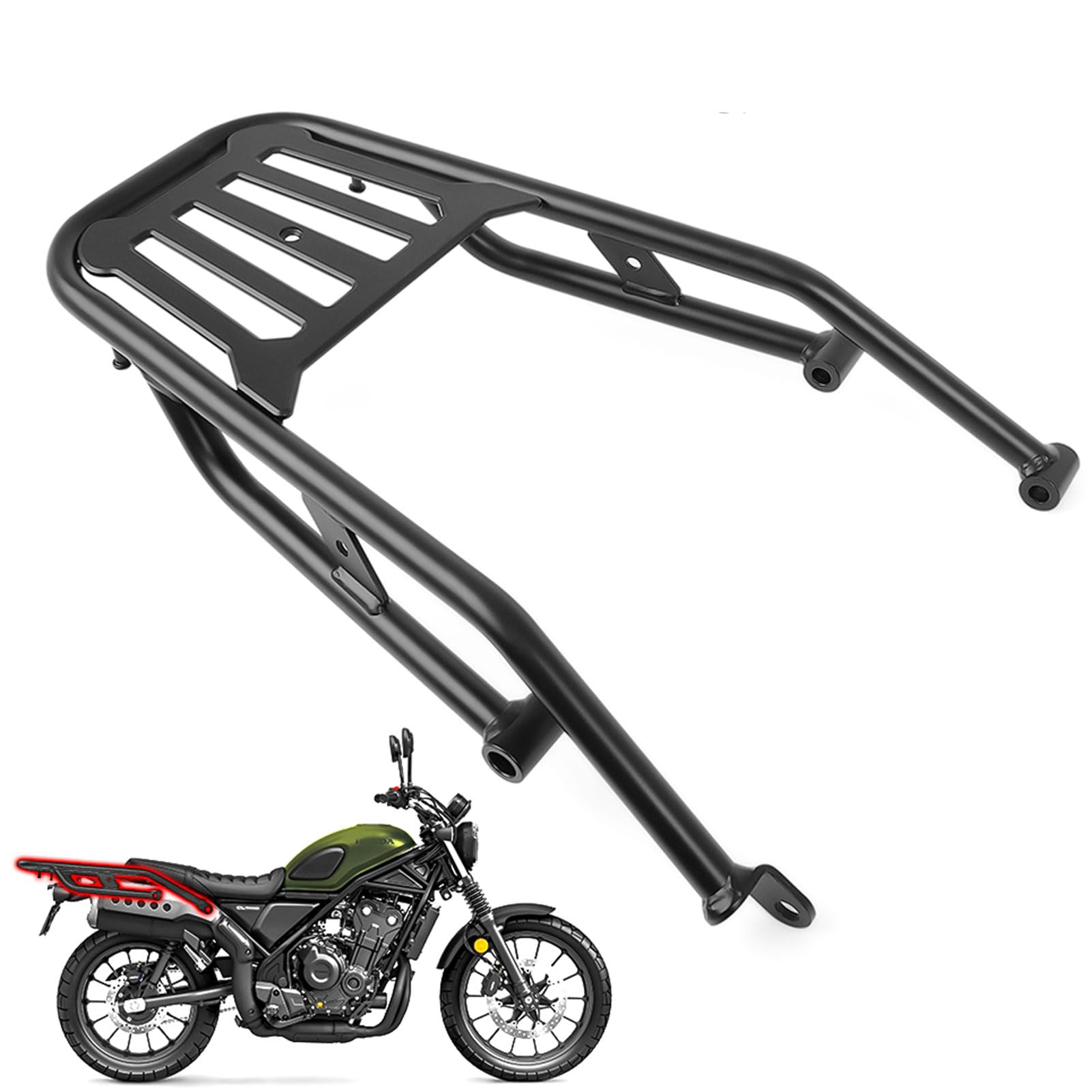 WOOGA Gepäckträger hinten für Ho&nda CL250/CL300/CL500 SCL 500 Accessories 2022-2026 Motorrad-Gepäckträger,Aufbewahrungsbox, Unterstützung speziell CL 250/CL 300/CL500 SCL500
