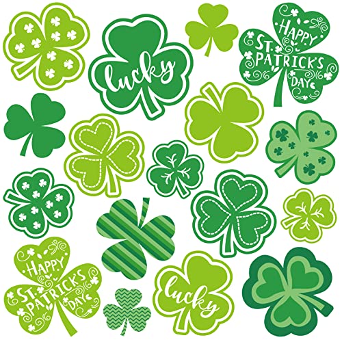 Imanes decorativos de trébol verde para refrigerador St. Patrick's 17 piezas miniatura 1