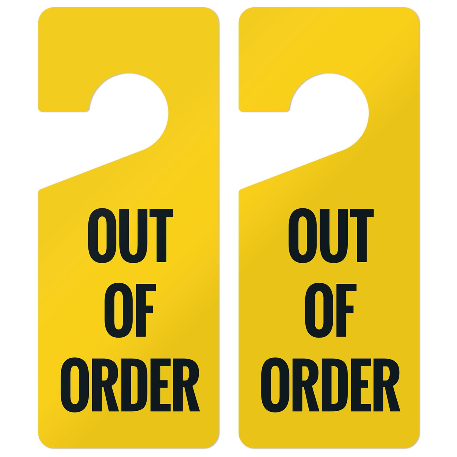 Front Out of Order Hanging Door Tag, (2 Pack) 9x3 Inches, Thick HDPS (high Density polystyrene), Made in USA by Sigo Signs