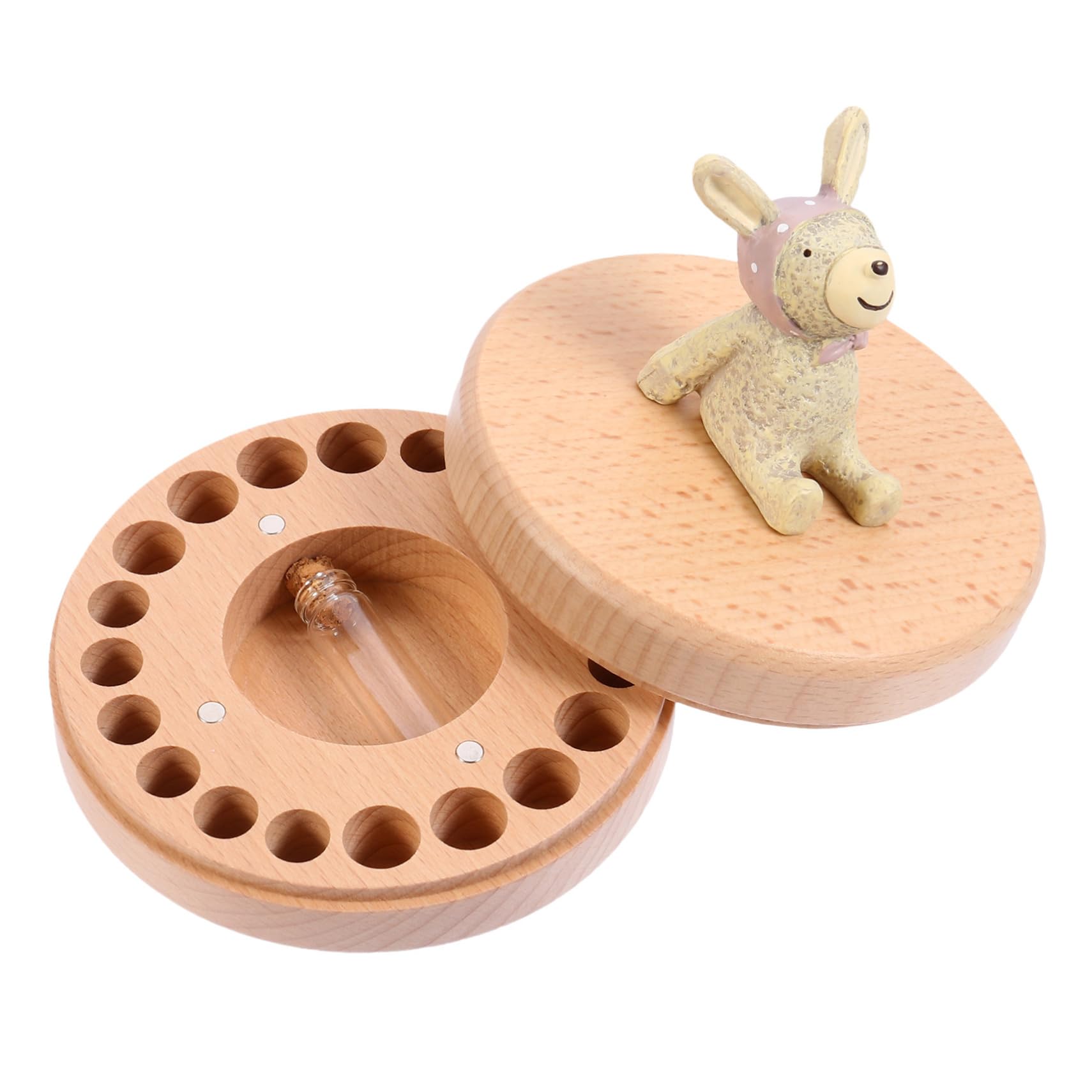 Caja de Recuerdos para Dientes de Leche de Madera, Tabla de Dientes, para Niños y Bebés, Adecuado para Casa y Año