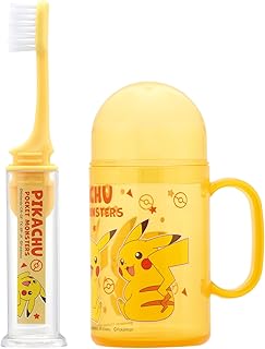 スケーター(Skater) 歯ブラシ 携帯用 トラベルセット 子供 歯ブラシケース はぶらし 毛の硬さ普通 14.5cm お出かけ 小学生 幼稚園 保育園 旅行 ポケモン ピカチュウ TRKS1-A