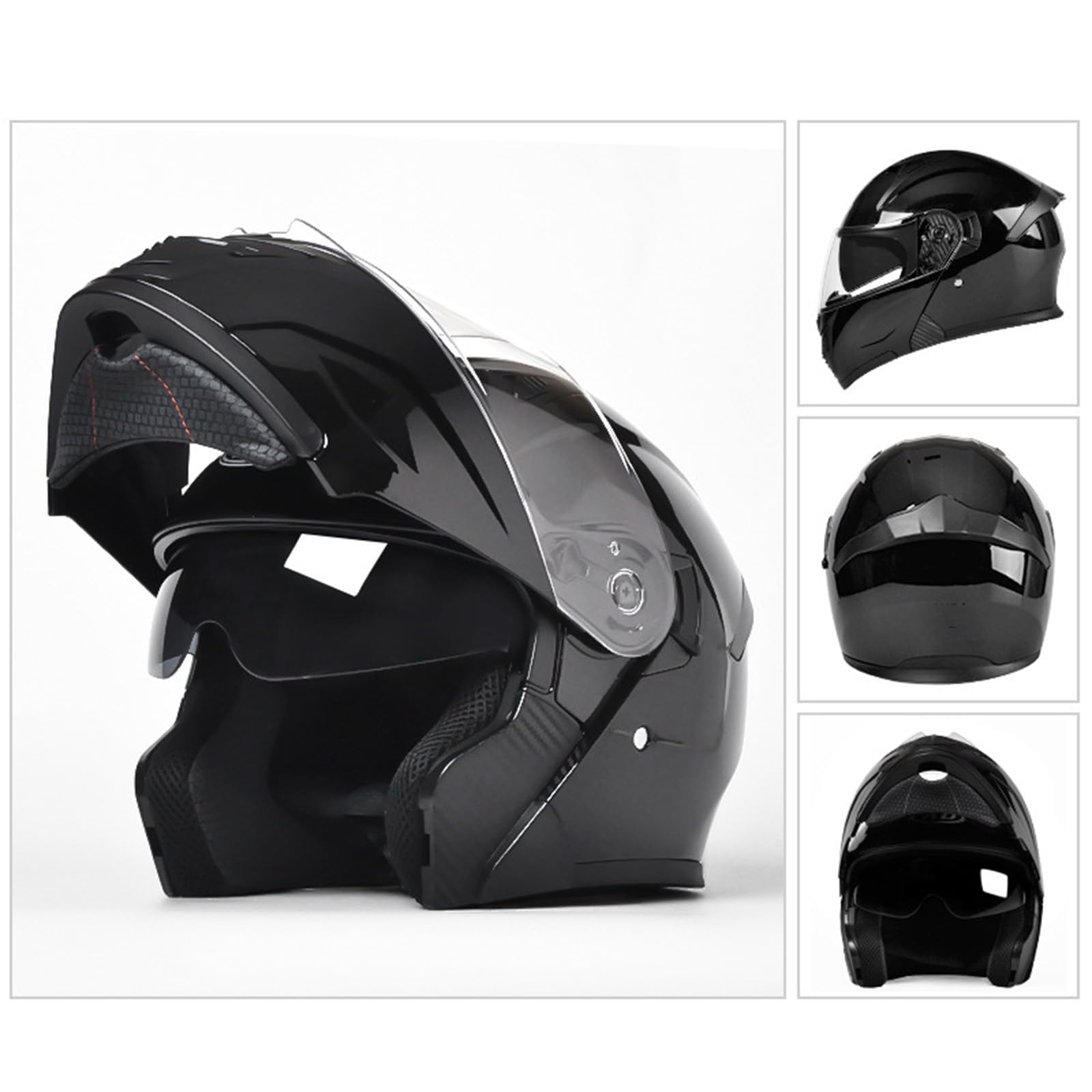 Casco Moto Modulare Flip Up - Full Face, Doppia Lente, ECE Approvato, Taglie S-XL - Foto 7