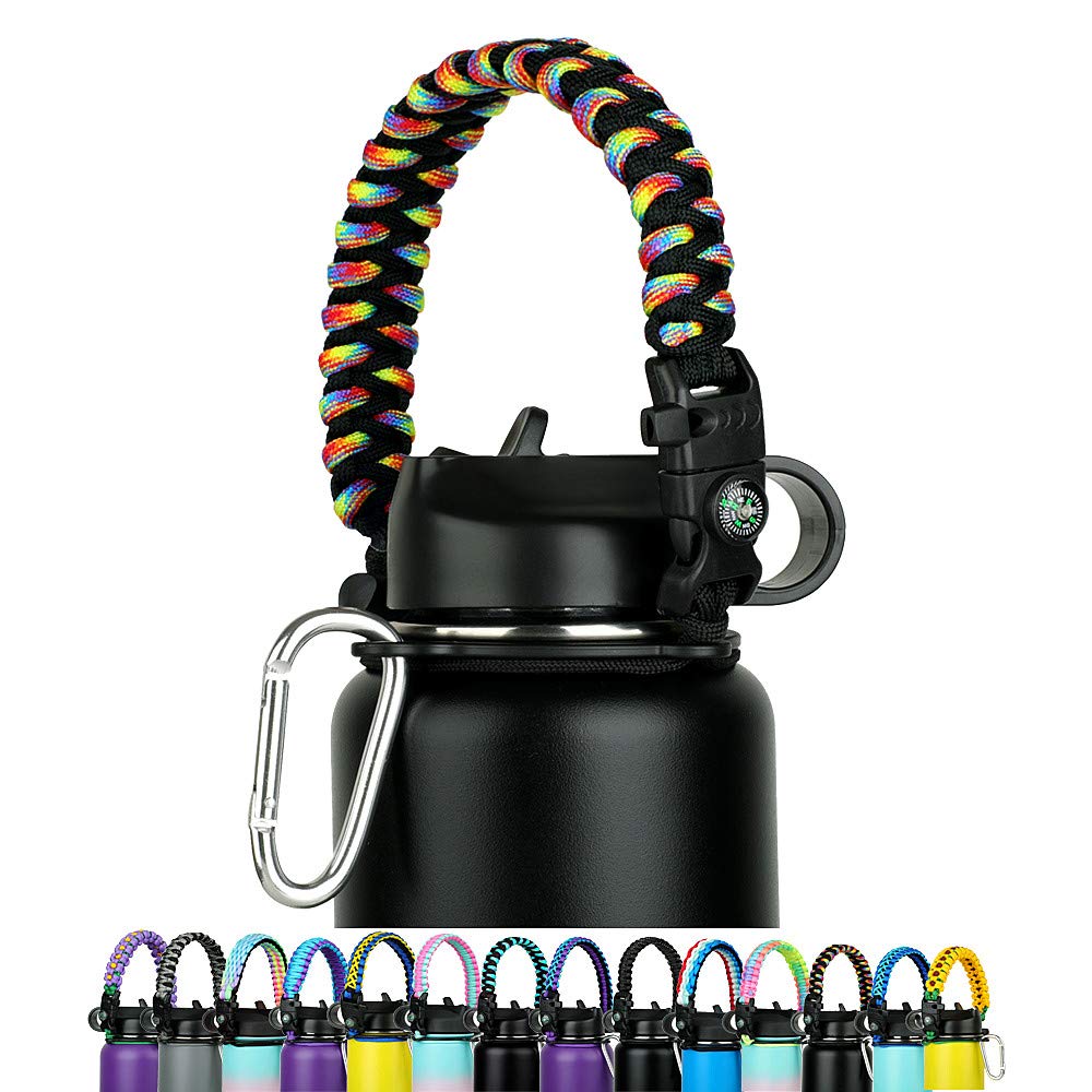 WEREWOLVES Paracord Handle - Fits Wide Mouth Bottles 12oz to 64oz - Paracord Strap Cord - Ideal Water Bottle Handle Strap