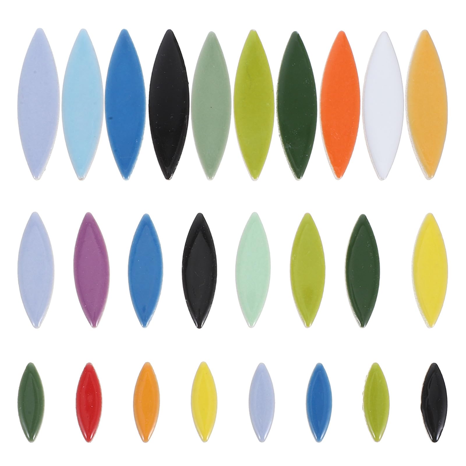 Lurrose 1 set di tessere per mosaico fai da te a forma di petali di fiori, | Piastrelle a mosaico a forma di foglia, mosaici in porcellana liscia per lavori creativi fai-da-te e progetti di vetrate