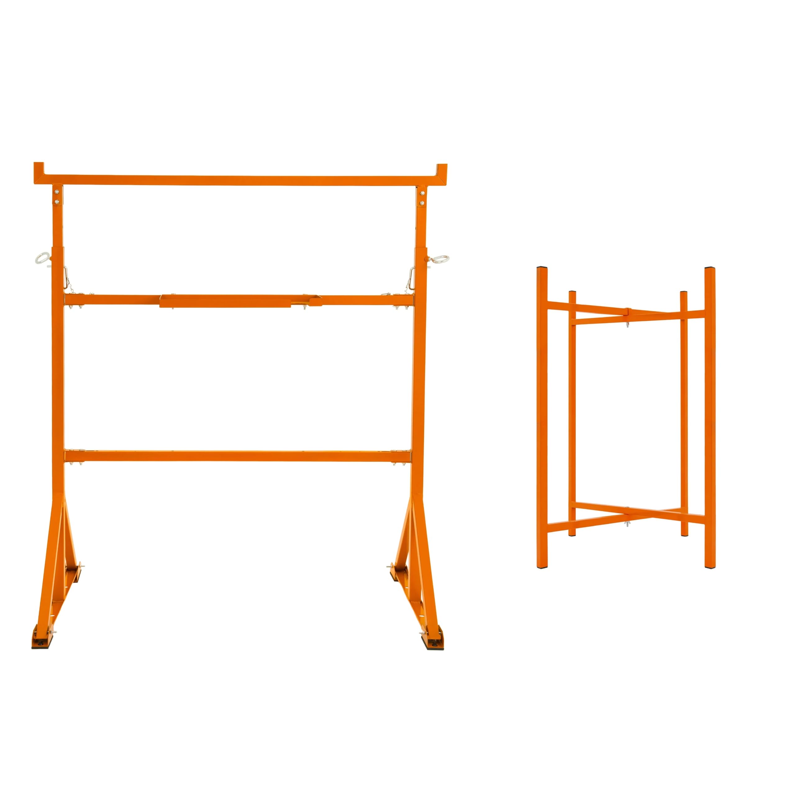 4x Arbeitsböcke & 5x Mörtelbrettständer 750 mm H Hochbelastbarer Stahl Klappbar Verriegelungsmechanismus Sägebock Arbeitstisch Höhenverstellbar Hohe Tragfähigkeit Werkzeugablage Haken Befestigungsset