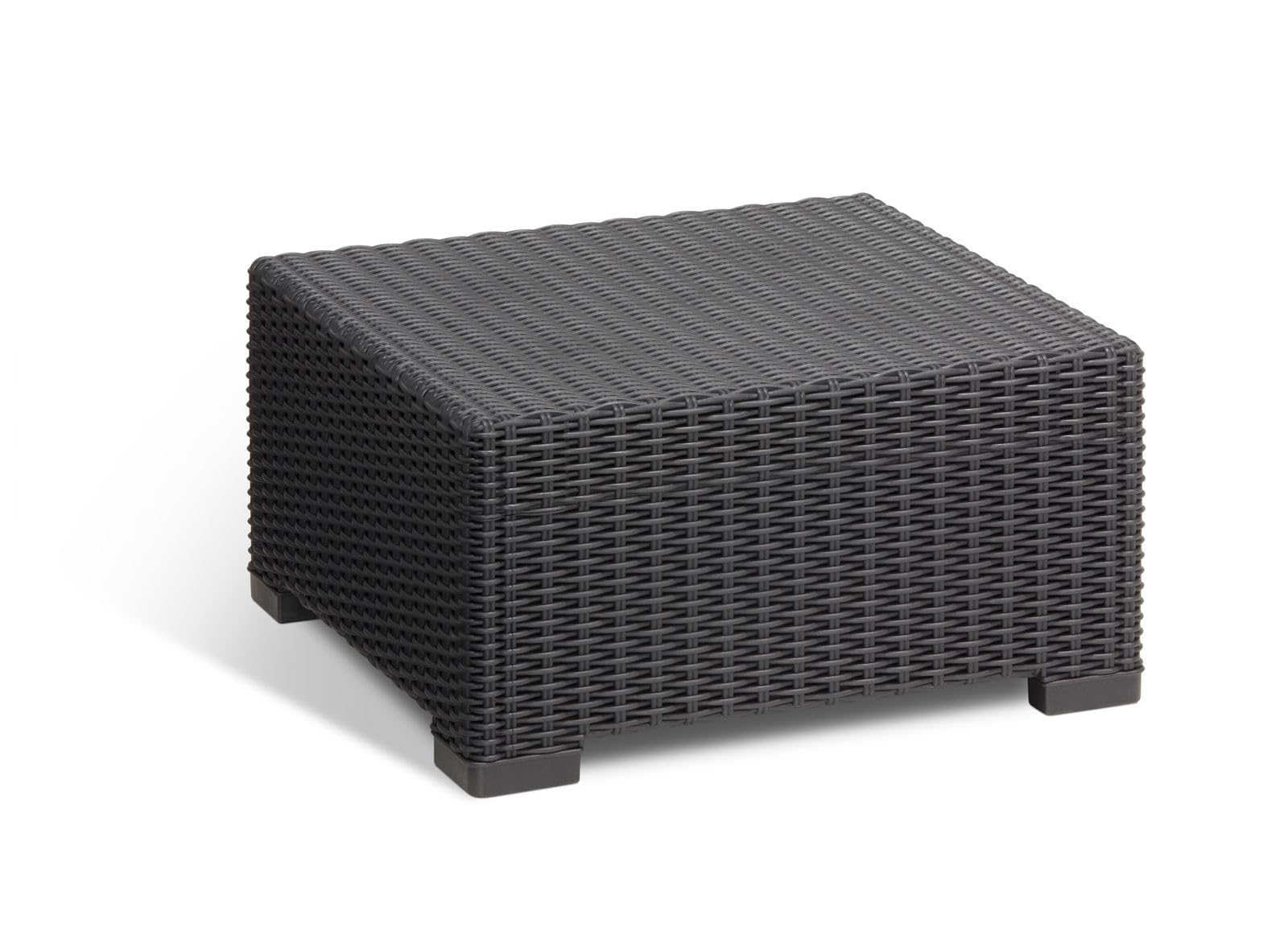 Allibert by Keter California Tabouret Repose-Pieds, Table de Jardin en Plastique, Coussin extérieur, Gris, 68 x 68 x 35 cm