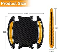 Vista 2 de 8 calcomanías reflectantes para manija de automóvil, película protectora de fibra de carbono 3D para cubrir los arañazos, tiras protectoras