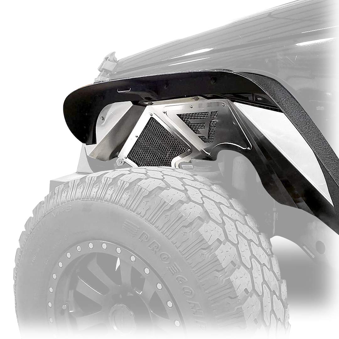 Buy JF Custom Front Fender Liners Raw Aluminum Compatible with Jeep