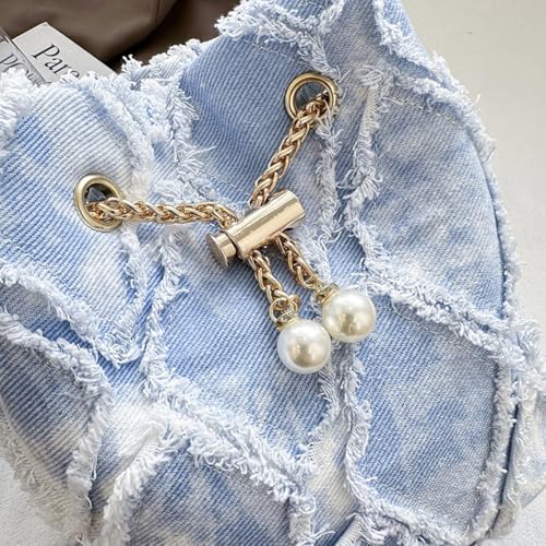 Small Denim Bucket Bag, Jean Purses for Women Denim Crossbody Bags Hobo Bag Drawstring Handbag4